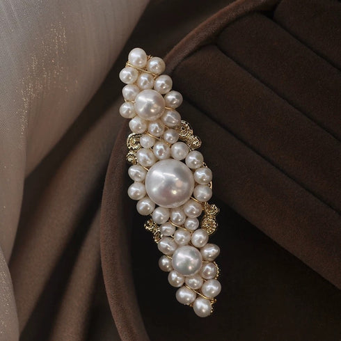Pearl Hair Barrette Clip - Vintage Pearl Hair Clip